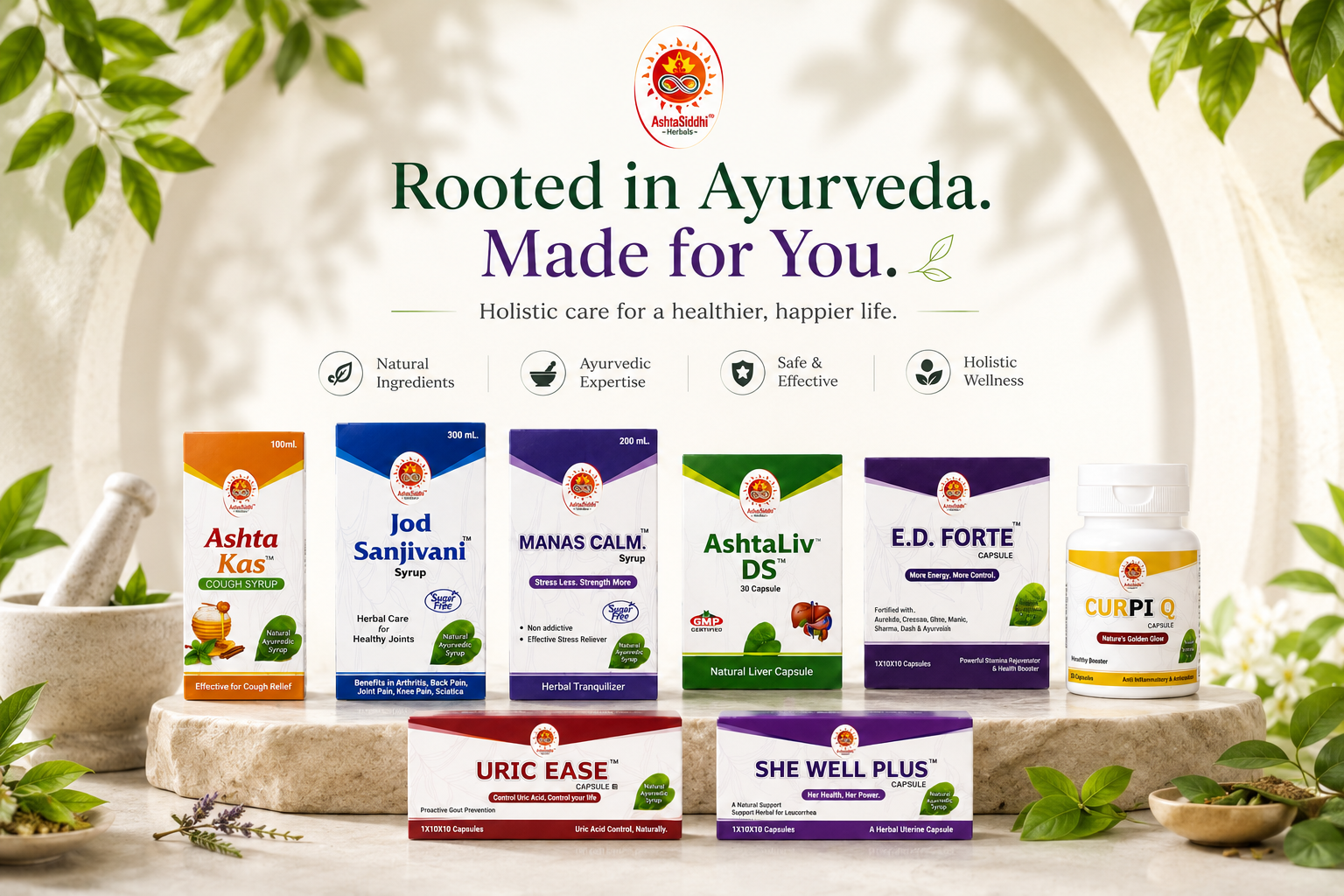 AshtaSiddhi Herbals Product Range